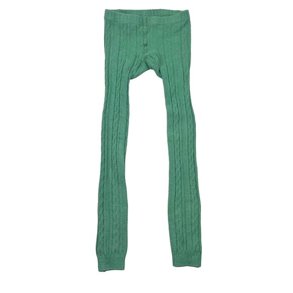 Mini Boden Other - Mini Boden Green Cable Knit Footless Tights Leggings